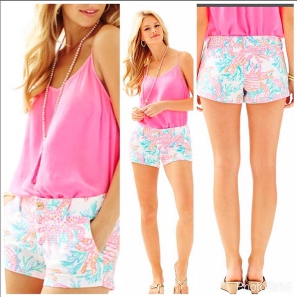 Lilly Pulitzer Walsh Shorts Gettin Steamy 00 RARE - Picture 1 of 6